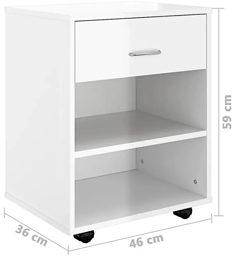 Biały kontenerek pod biurko połysk - Neros 5X