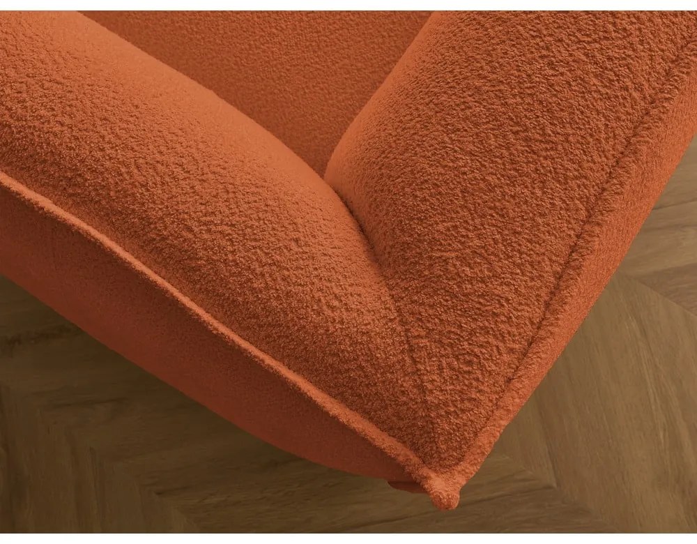 Pomarańczowa sofa z materiału bouclé 242 cm Giorgia – Bobochic Paris
