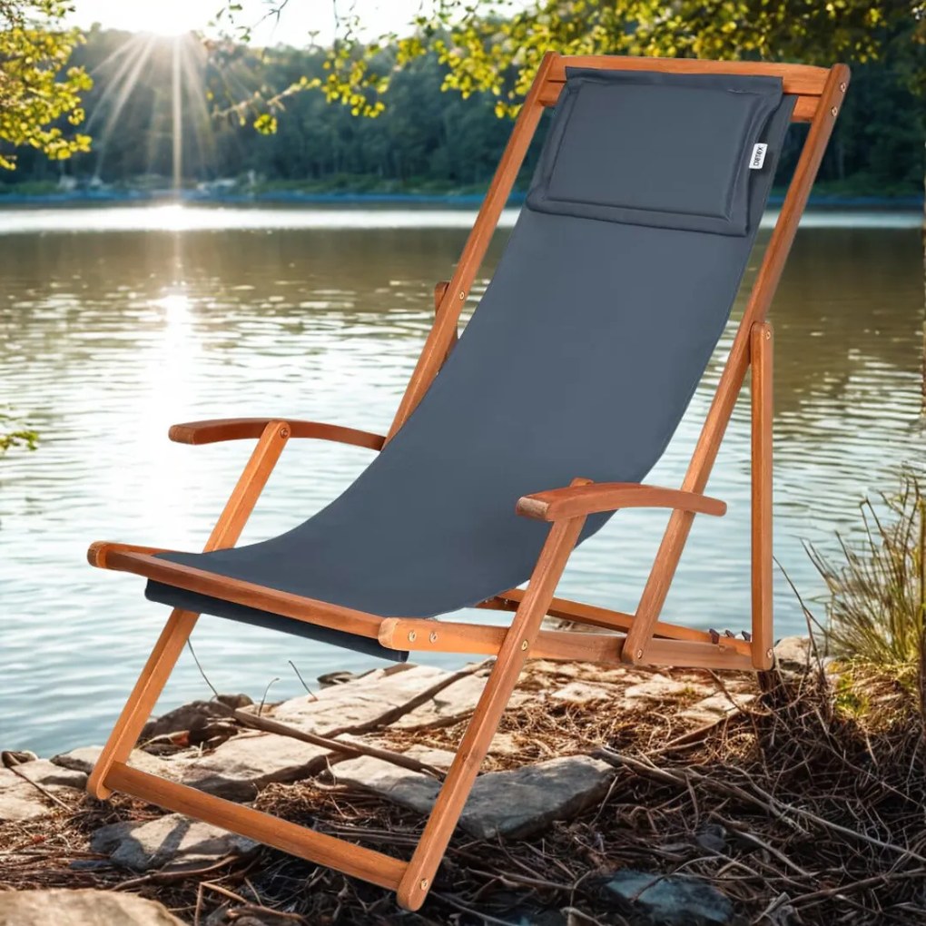 Leżak ogrodowy SIENA, 65x87x102cm, antracytowa Jurhan