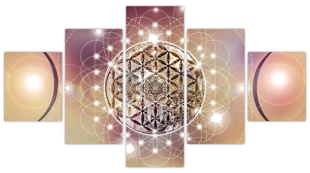 Obraz - Mandala z elementami (125x70 cm)
