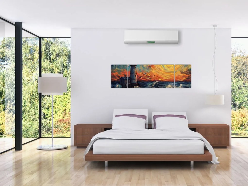 Obraz - Latarnia morska w falach (170x50 cm)