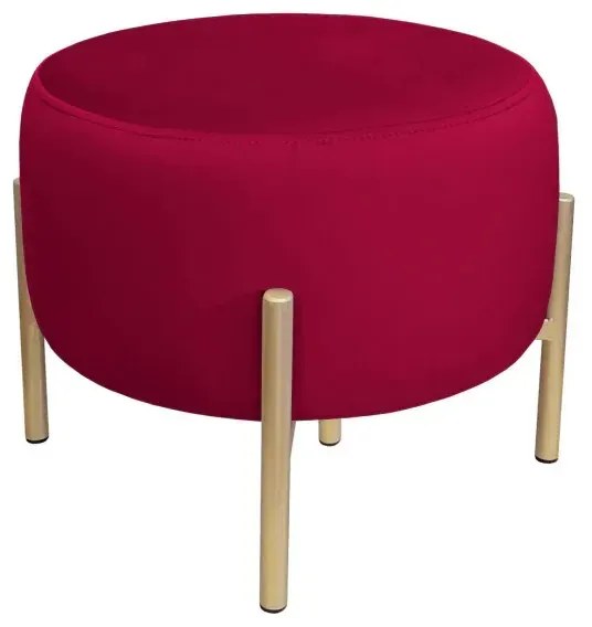 Pufa WILFRED MG VELVET bordowa/złota ATOS