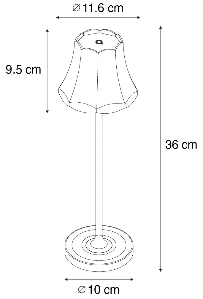 Zewnetrzna Retrow lampka stołowa niebieska mineralna ładowalne IP44 - Granny Retro Oswietlenie zewnetrzne