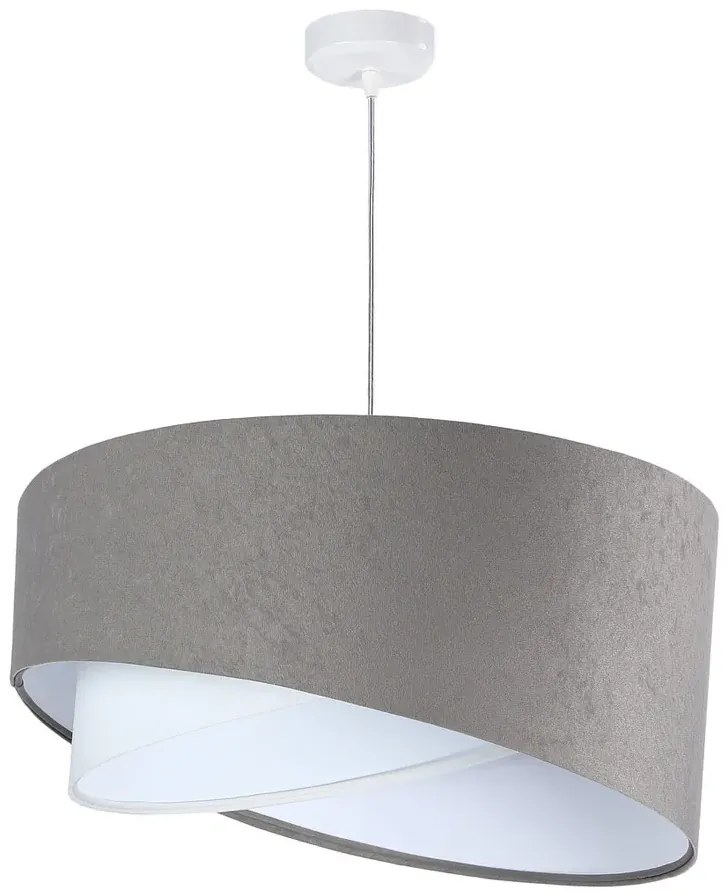 Szaro-biała asymetryczna lampa wisząca P5-M03