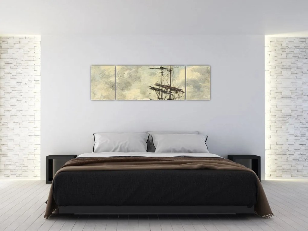 Obraz - Eugène Boudin, Ship on the Touques, reprodukcje (170x50 cm)