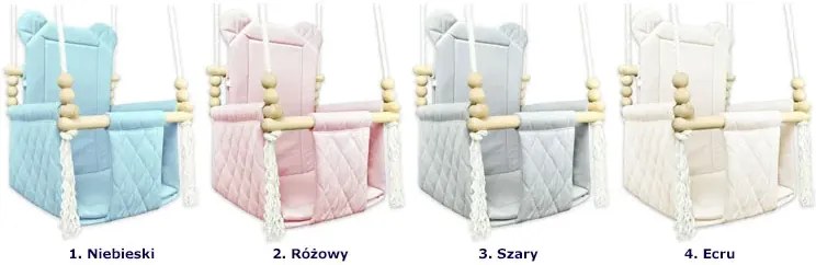 Szara pikowana huśtawka dla dzieci N0-A33