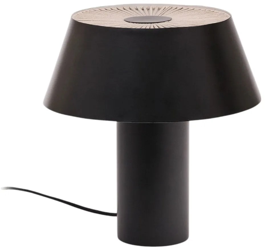 Czarna lampa stołowa z metalowym kloszem (wysokość 32 cm) Ancare – Kave Home