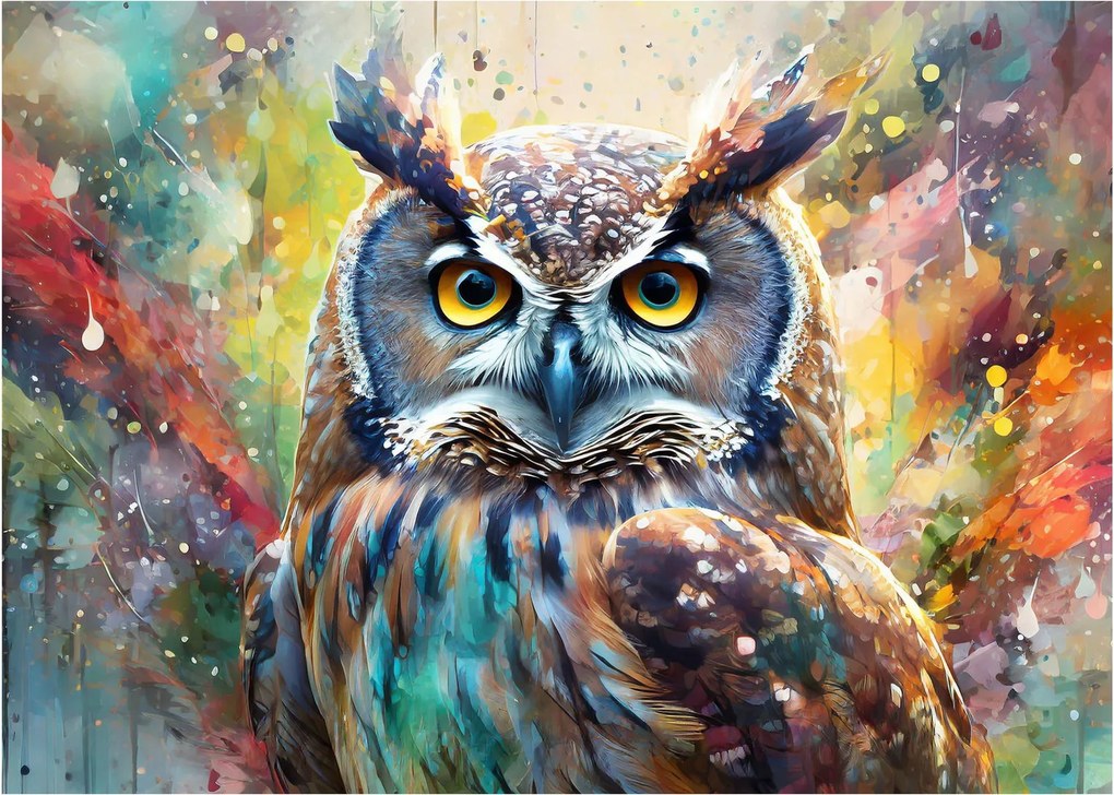 Obraz na szkle - Malowanie sowy (70x50 cm)