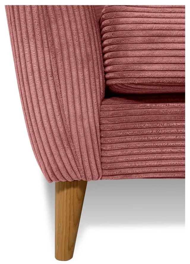 Różowa sztruksowa sofa 206 cm Paris – Scandic