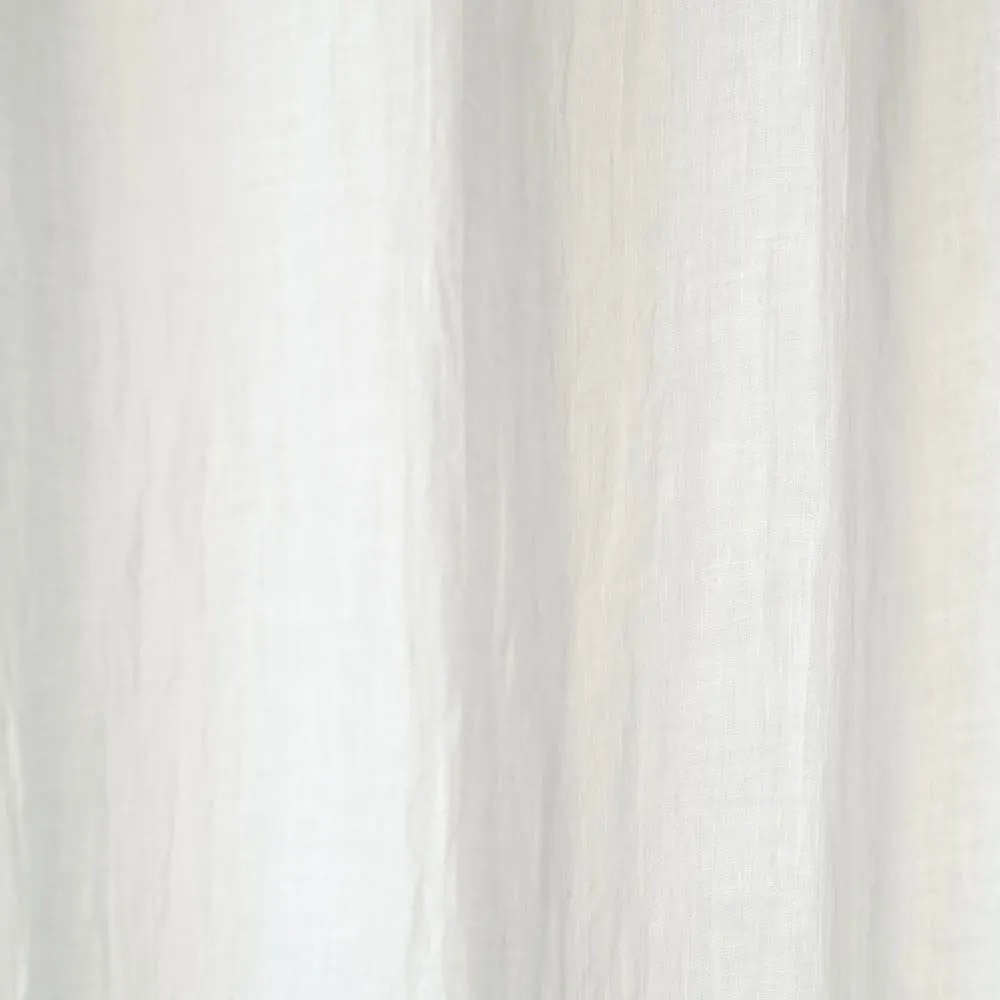 Biała lekka lniana zasłona na troczki Linen Tales Daytime, 250 x 130 cm