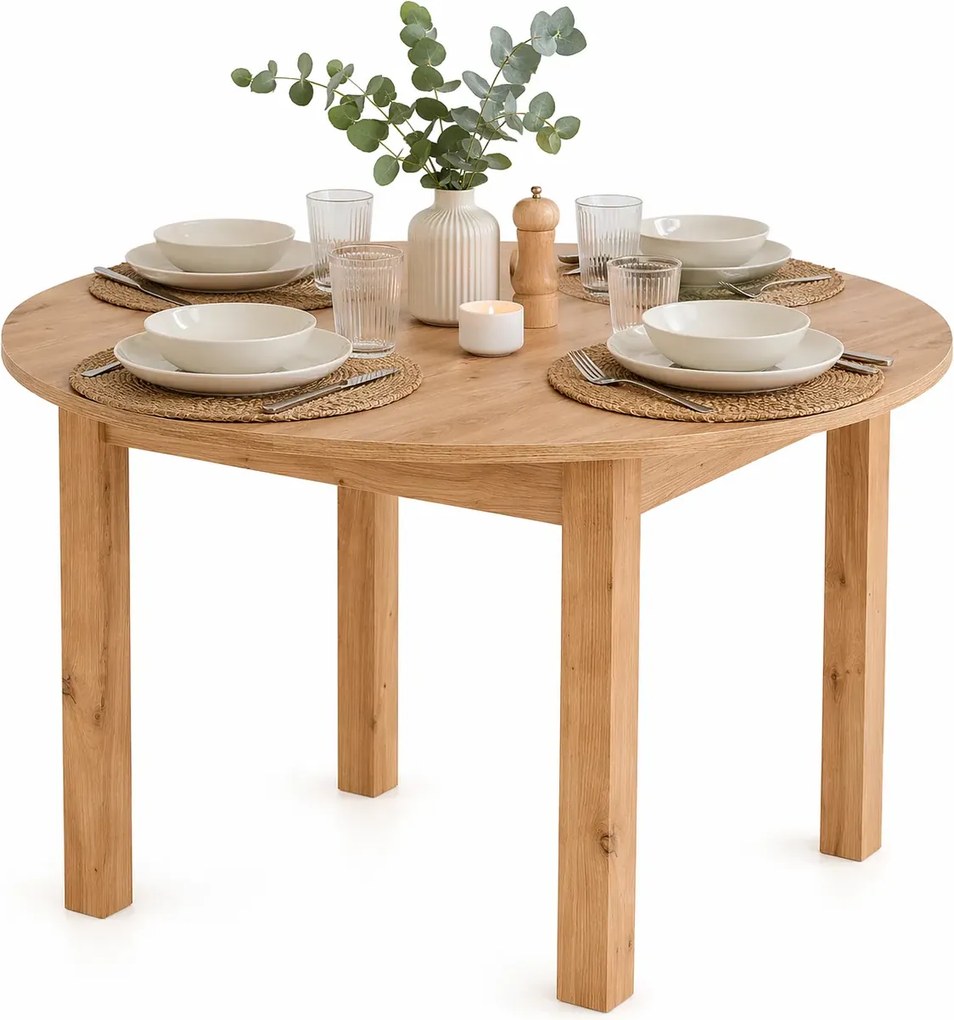 Skandynawski Okrągły Stół Rozkładany Dąb Artisan K9-M42