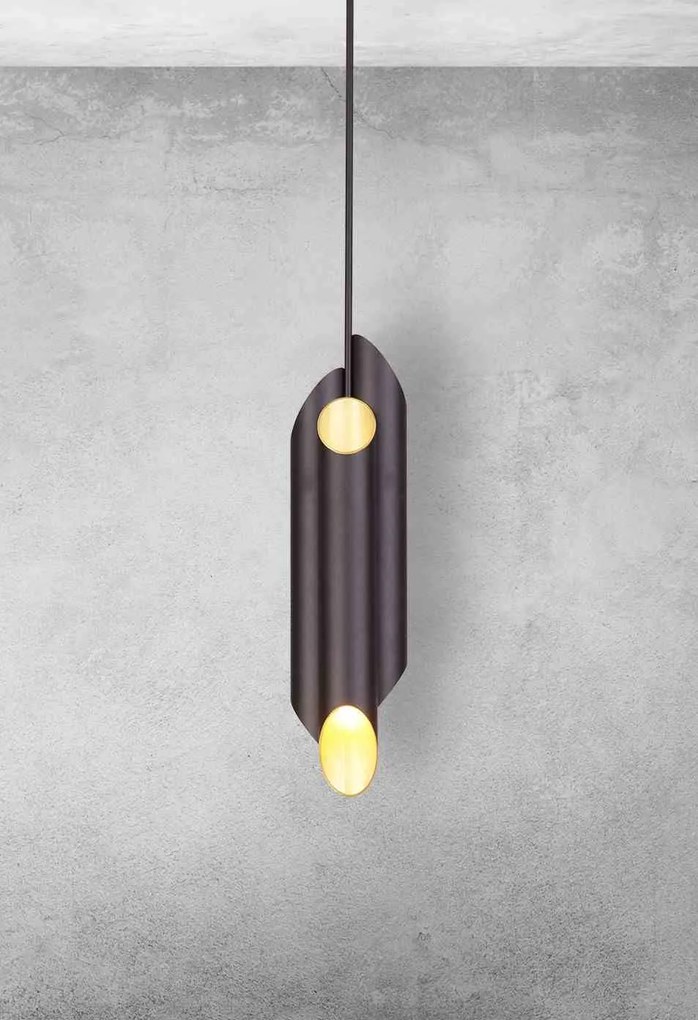Lampa Wisząca LIBRA 6xE14 czarno-złota