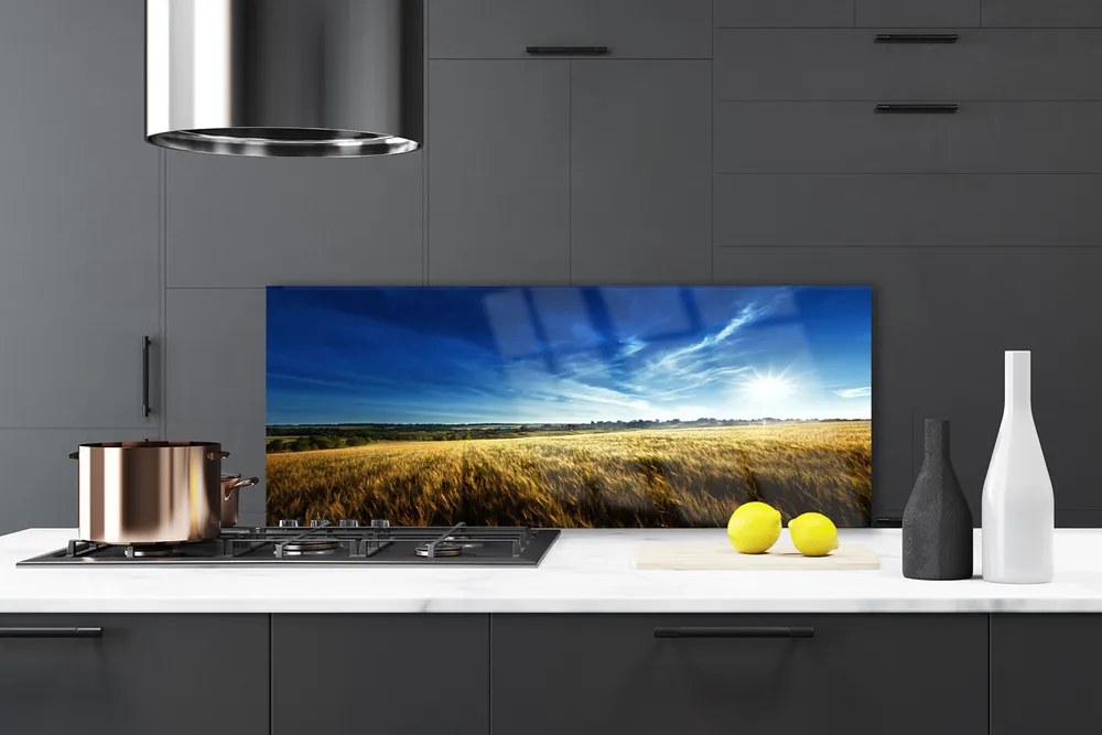 Szkło Ozdobne do Kuchni Słoneczne Łany Zboża