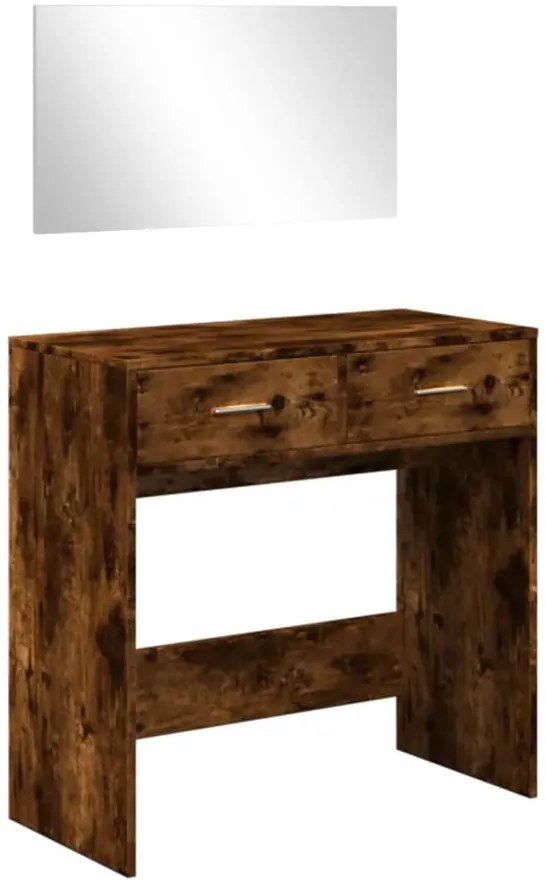 Zestaw toaletka z lustrem ściennym przydymiony dąb G2-R16