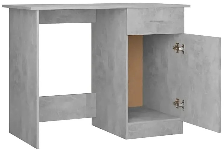 Szare biurko z szafką beton H7-Z12
