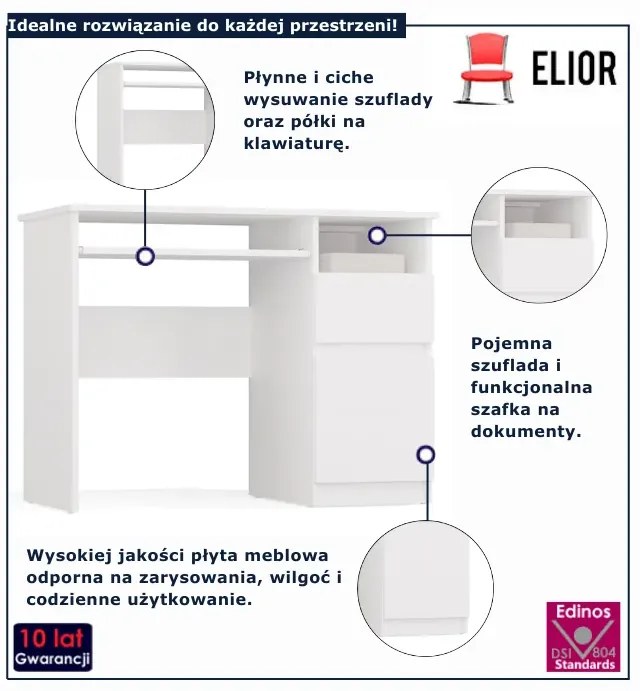 Białe biurko B6-F48