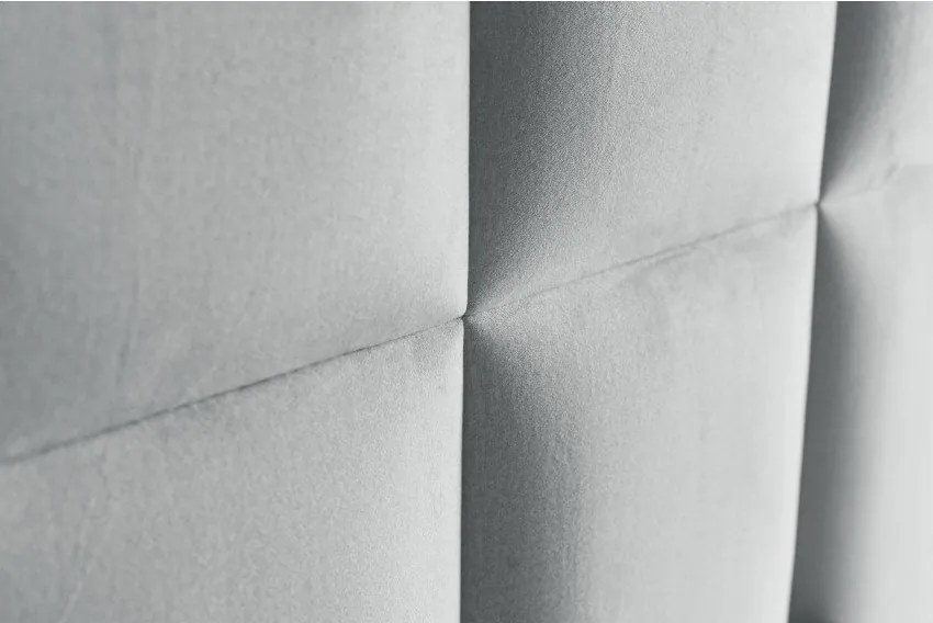 Jasnoszare łóżko boxspring ze schowkiem 140x200 cm Flip – Ropez