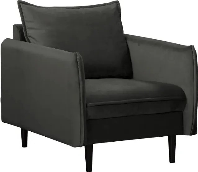 Ciemnoszary aksamitny fotel Juli – Ropez