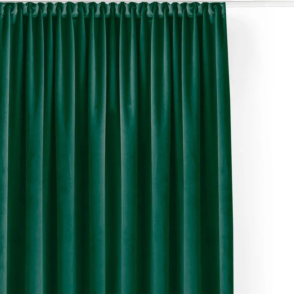 Zielona aksamitna zasłona częściowo zaciemniająca (dimout) 265x300 cm Velto – Filumi