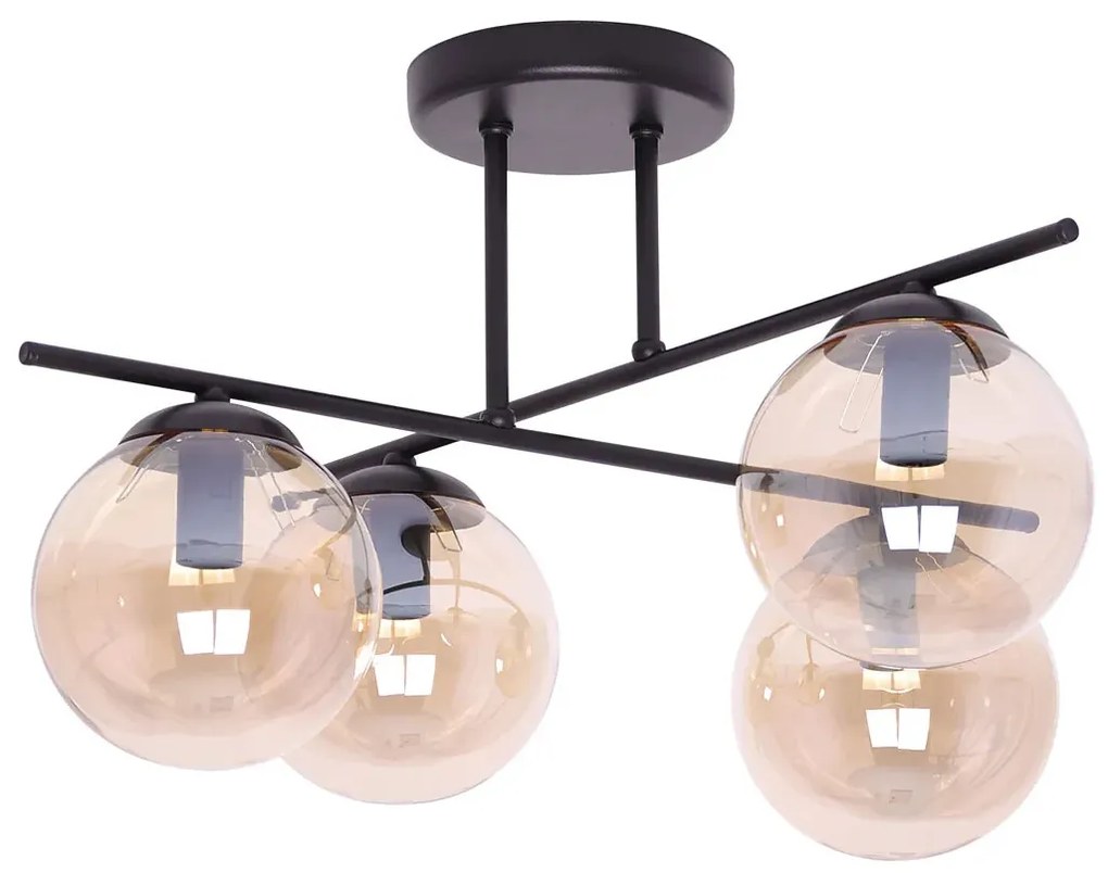 Bursztynowa industrialna lampa sufitowa 4X A217 G0-L63
