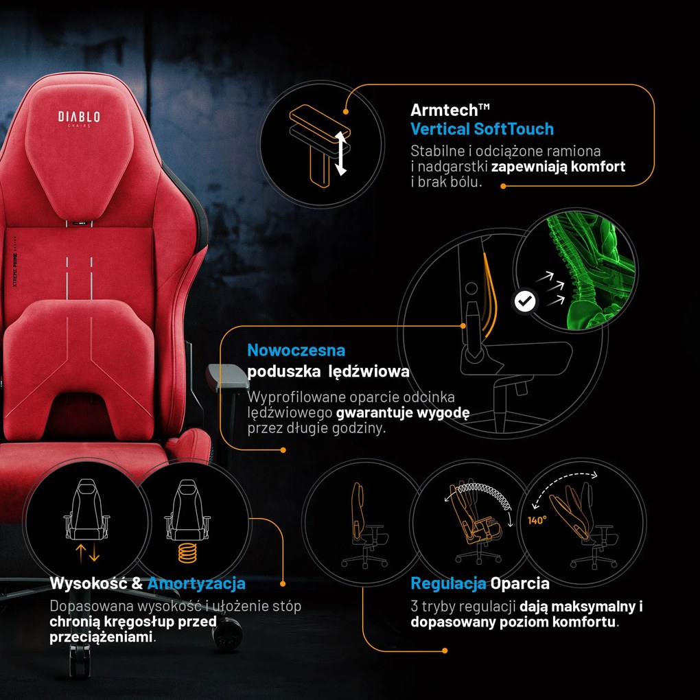 Fotel Diablo X.One Prime, Bloody Mary, Normal Size