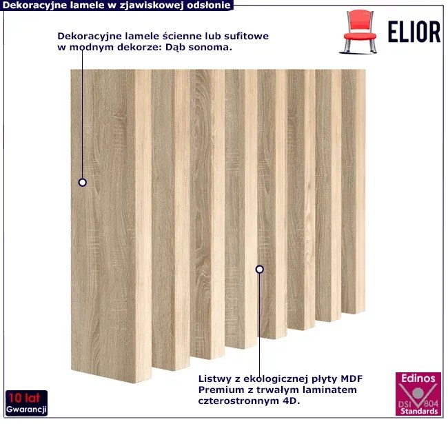 Lamele ażurowe 8 szt. dąb sonoma D1-K47