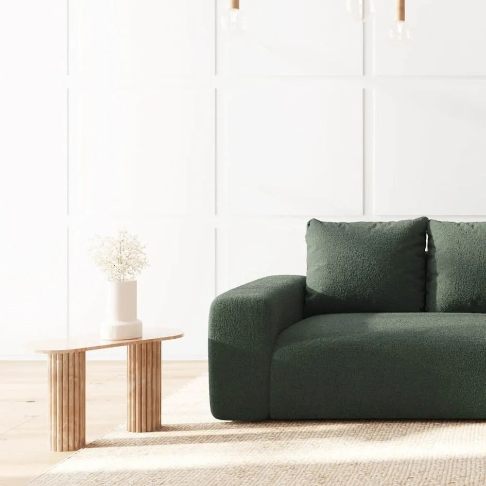 Zielony narożnik z materiału bouclé (prawostronny/z szezlongiem) Monce – Rodier
