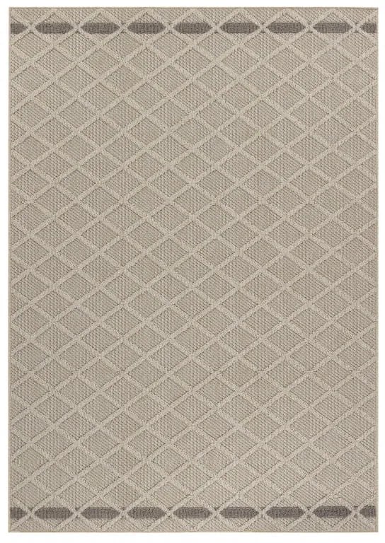 Dywan zewnętrzny sznurkowy Patara Kratka beżowy 120 cm x 170 cm