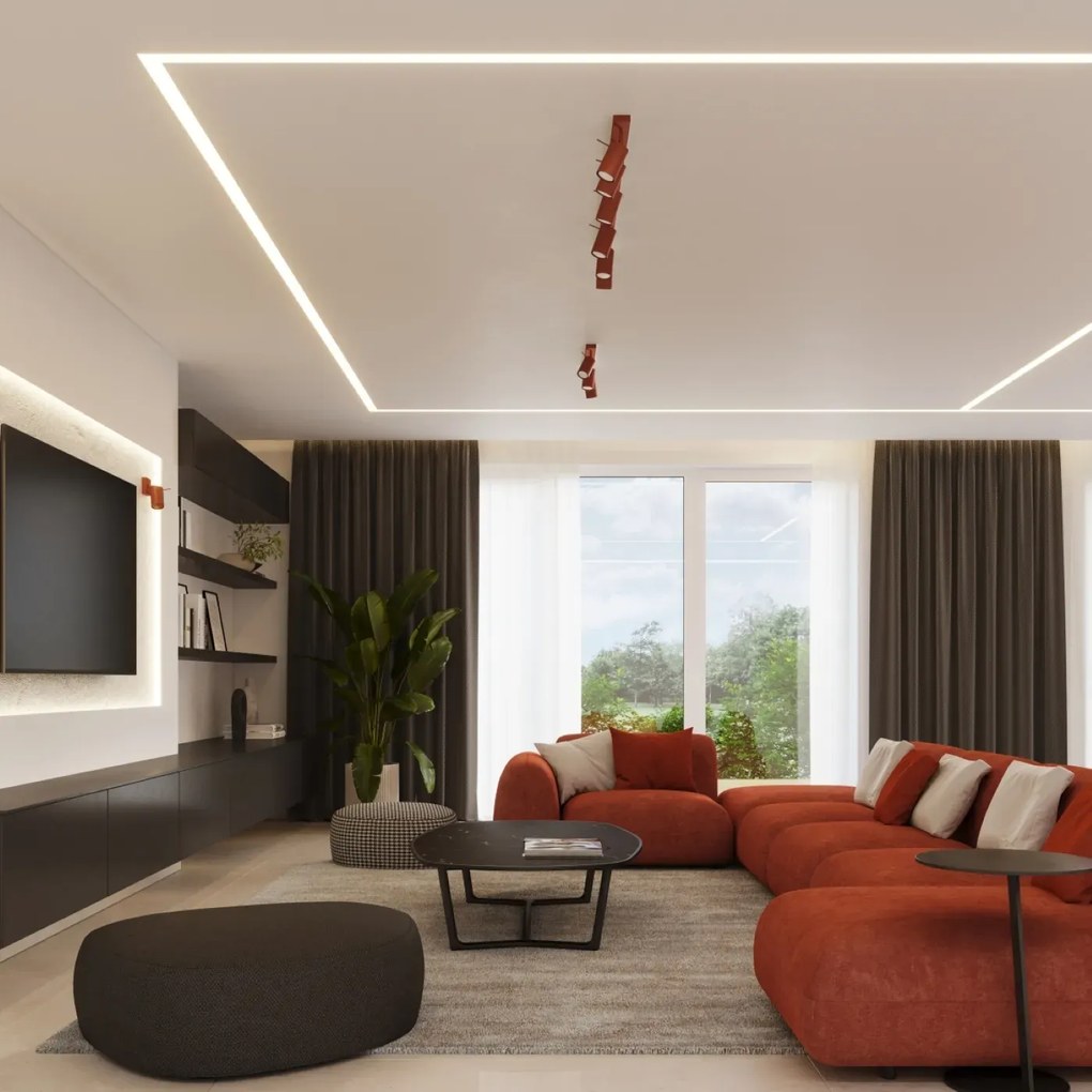 Plafon RING 3P ochra czerwona SOLLUX LIGHTING