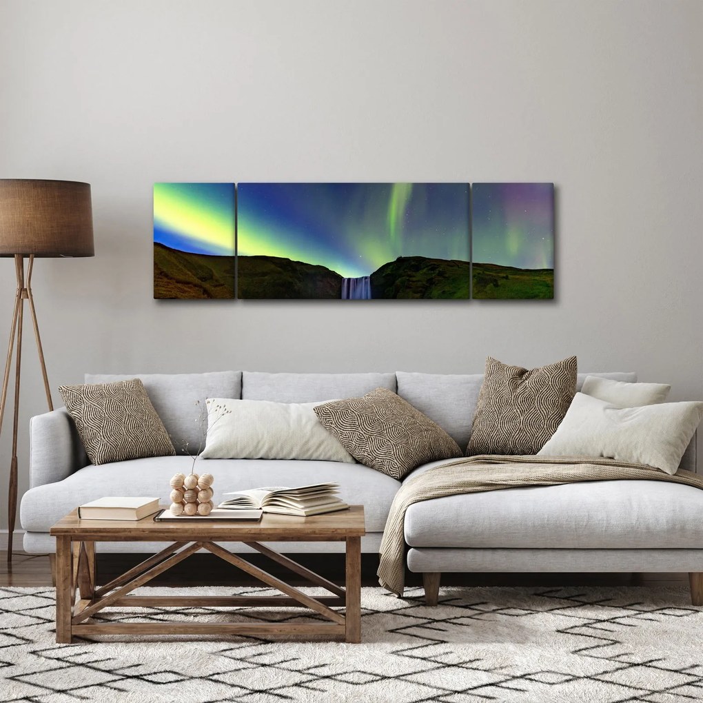 Obraz - Zorza polarna na Islandii (170x50 cm)