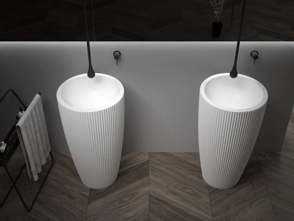 Umywalka stojąca TWZ316Odlew mineralny matowy - 50 x 50 x 90 cm