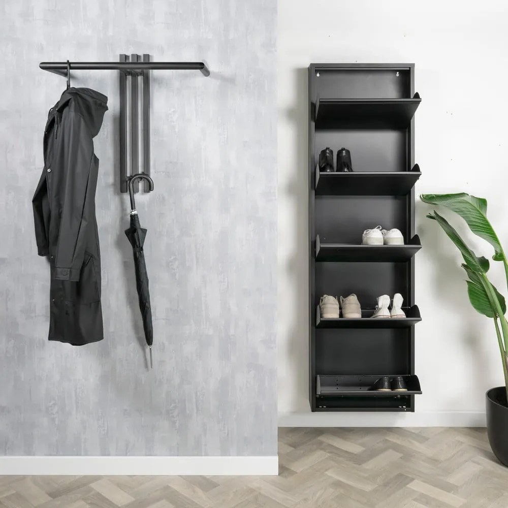 Czarny metalowy wieszak ścienny 65 cm Senza – Spinder Design