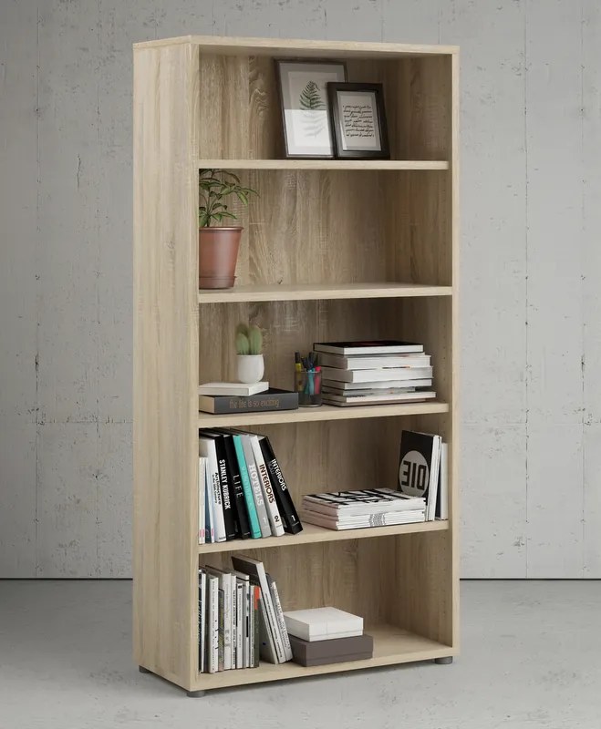Regał do biura z półkami Prima 4 dąb sonoma