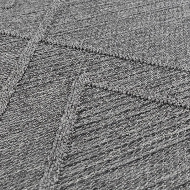 Dywan zewnętrzny sznurkowy Patara Aztecki szary 240 cm x 340 cm