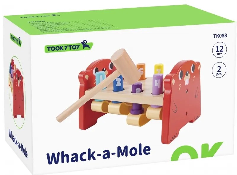 Tooky toy wbijak przebijak drewniany kolorowy