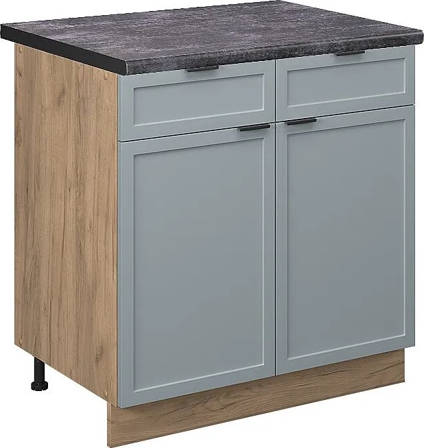 Szafka dolna do kuchni jasnoniebiesko-szary 80x60x82 fame-line