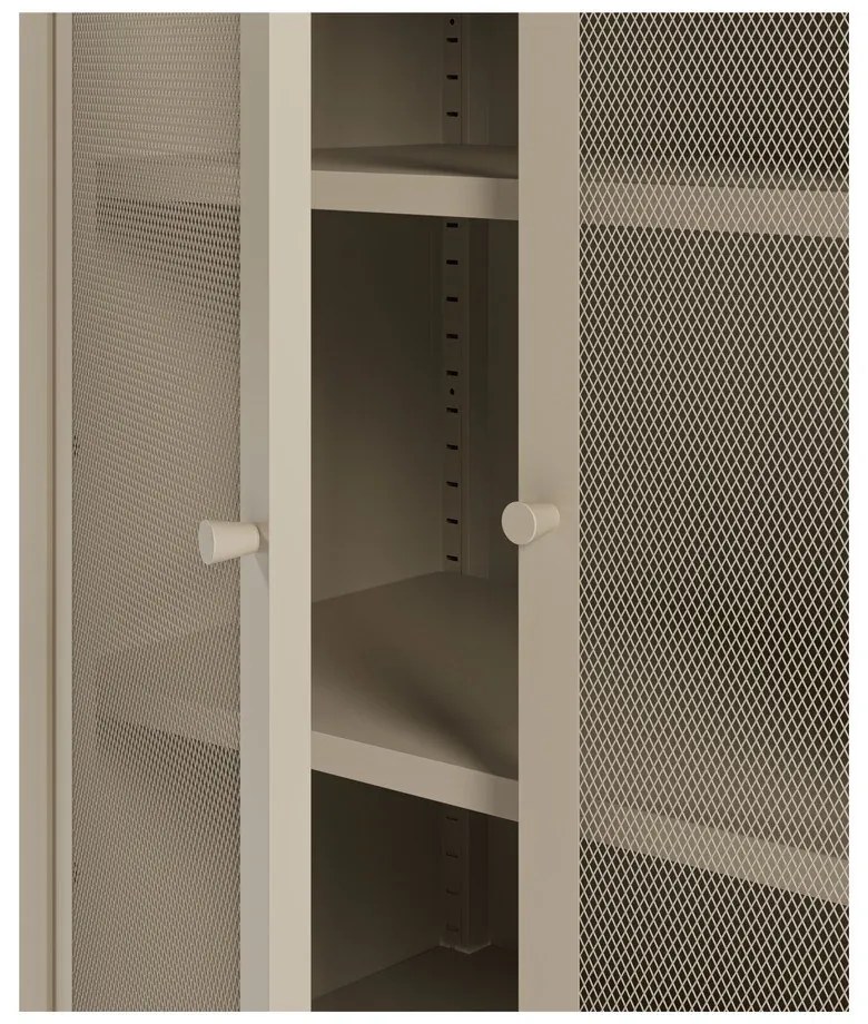 Kremowa metalowa szafka 70x100x40 cm Fayna – Marckeric