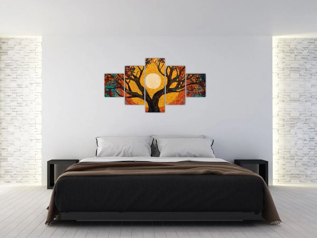 Obraz - Słońce w koronie drzewa życia (125x70 cm)