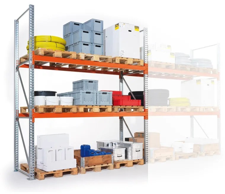Regał paletowy 4400x1825x1100 mm, 3 piętra, podstawowy