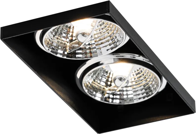 Zestaw 6 czarnych opraw wpuszczanych GU10 70 mm 2-punktowych bezramkowych - Oneon