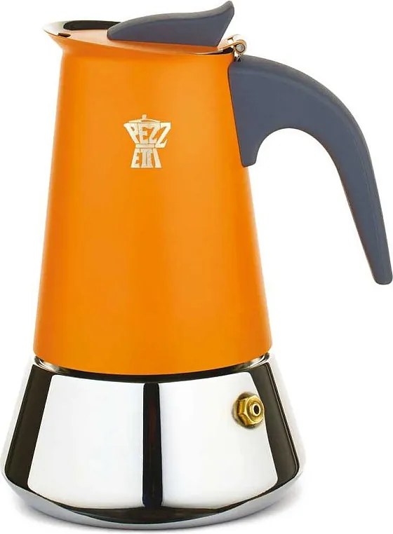 Włoski ekspres do kawy Pezzetti Steelexpress 2 filiżanki stal nierdzewna pomarańczowy Wszystkie rodzaje kuchenek indukcyjnych