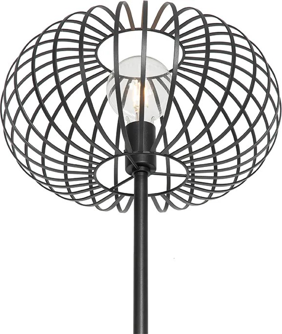 Designerska lampa podłogowa czarna - Johanna