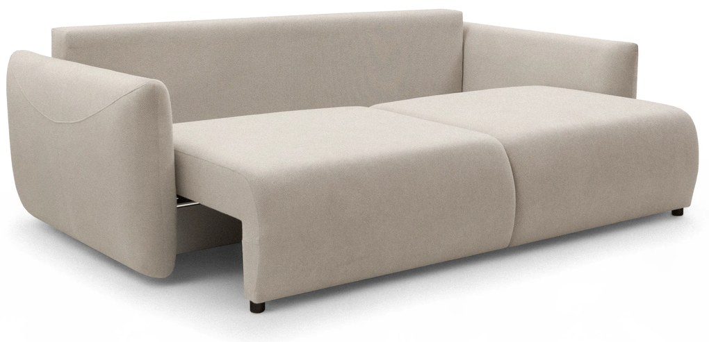 Kanapa Calma rozkładana - beżowa dzianina hydrofobowa Curio 09