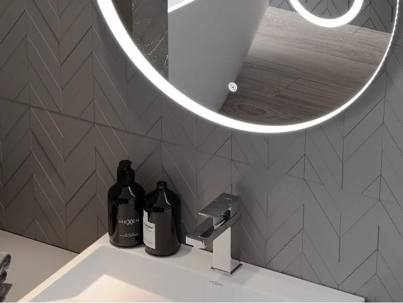 Mexen Ella lustro łazienkowe podświetlane z lusterkiem kosmetycznym, okragłe 60 cm, LED 6000K, antypara - 9811-060-060-611-00