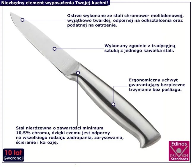 Mały nóż do obierania ze stali nierdzewnej H6-W40