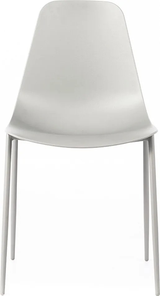 Zestaw 2 nowoczesnych krzeseł do salonu "Kate" z szarego polipropylenu z malowaną metalową ramą