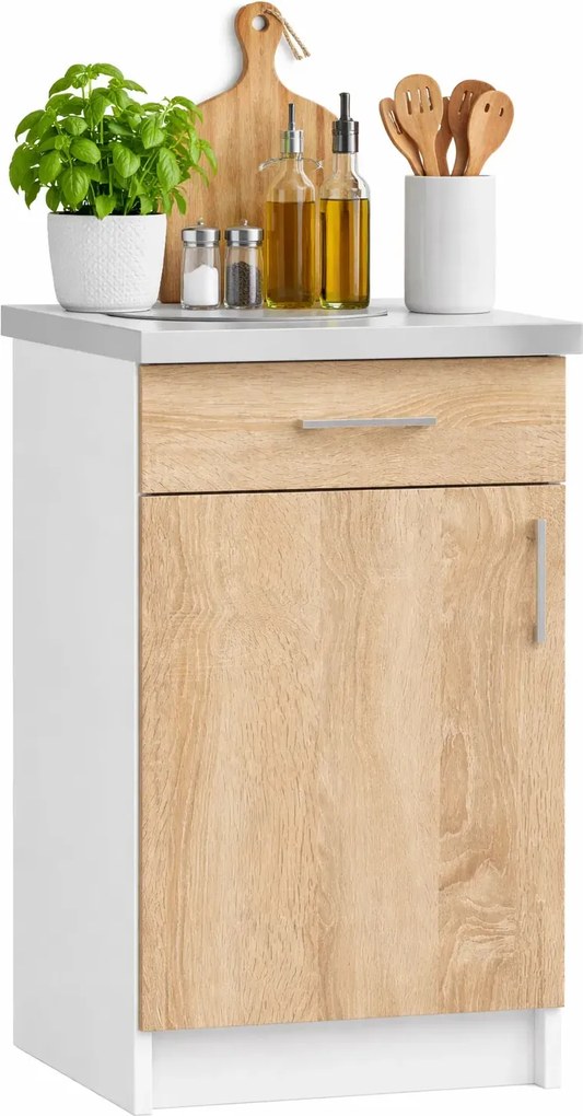 Dolna szafka kuchenna z blatem dąb sonoma 40 cm N2-G94