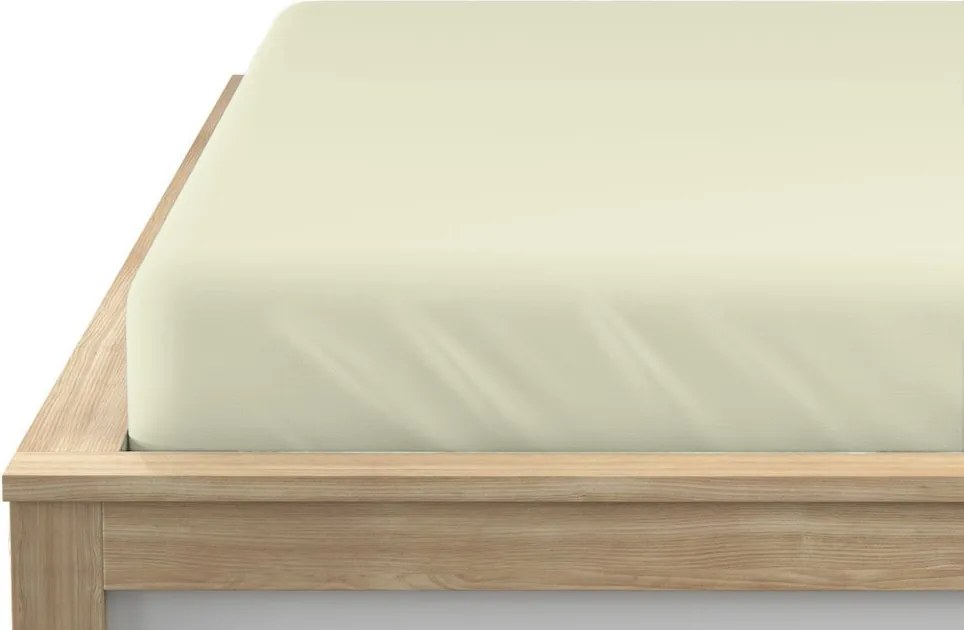 PrzytulneMieszkanie.pl Prześcieradło z dżerseju jasnokremowe 90 x 200 cm