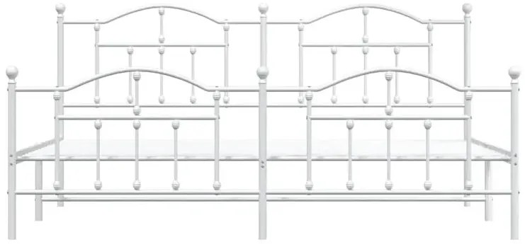 Białe metalowe łóżko industrialne 200x200 cm - Azos