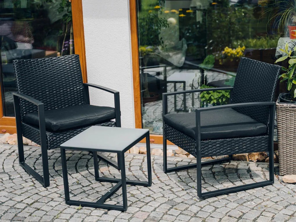 Czarny zestaw ogrodowy JARDINES